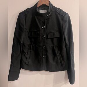 ANN TAYLOR Women's Black Button Down Military Style Jacket Size S